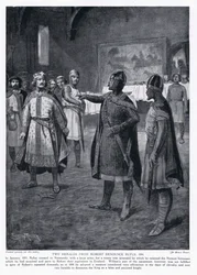 Dos heraldos de Robert denuncian a Rufus AD1094, años 1920